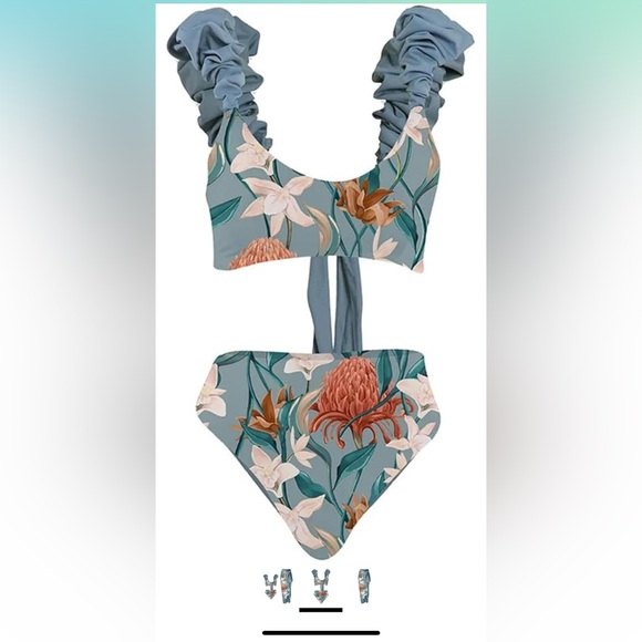 Women’s Two Piece Swimsuit and Sarong - Picture 1 of 3